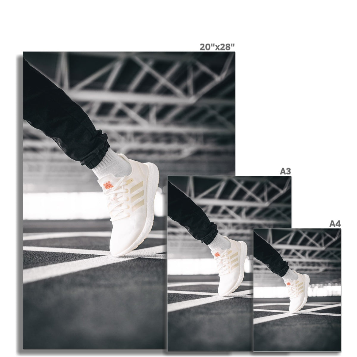 Size Guide View of Adidas Futurecraft Loop Sneaker Poster