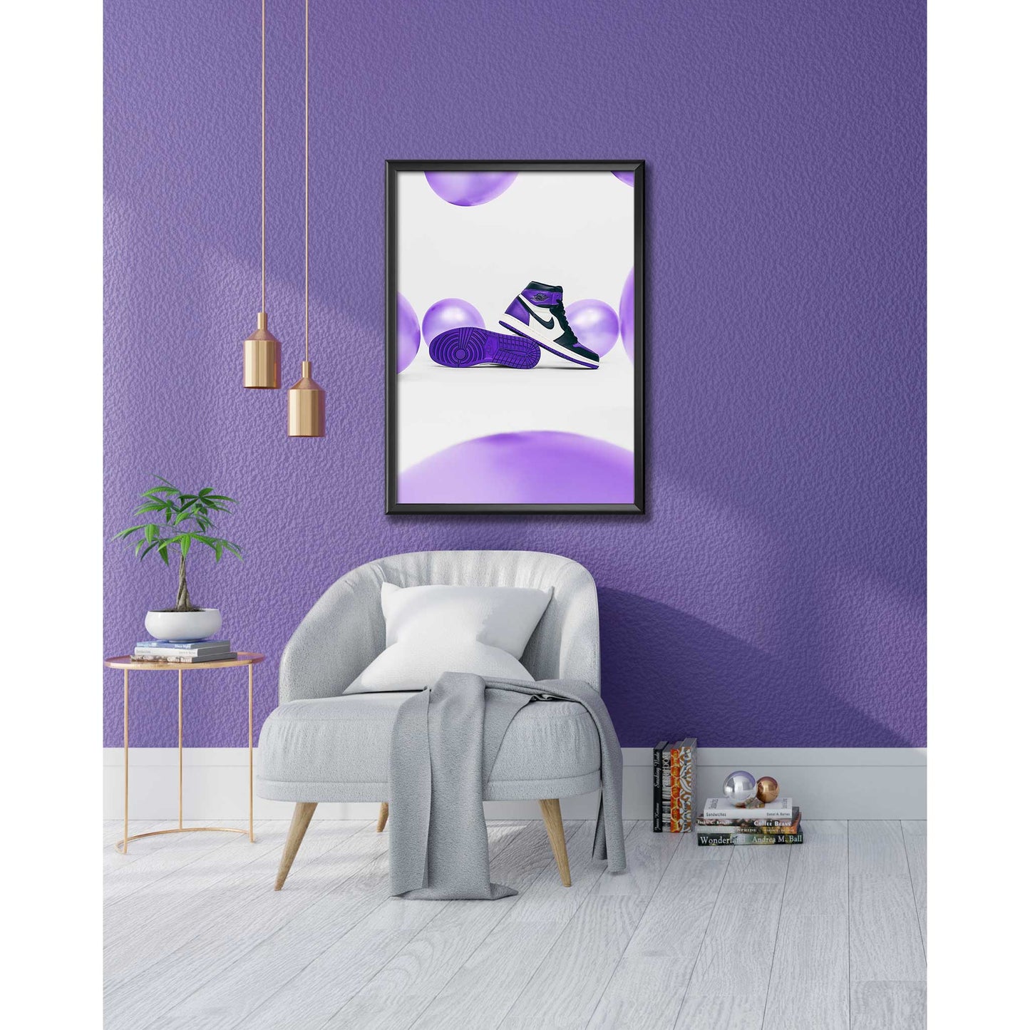 Room Image of Air Jordan 1 High Court Purple Sneaker Poster