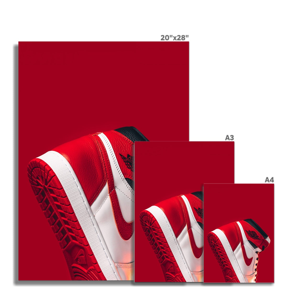 Size Guide Image of Air Jordan 1 High Heritage Sneaker Poster