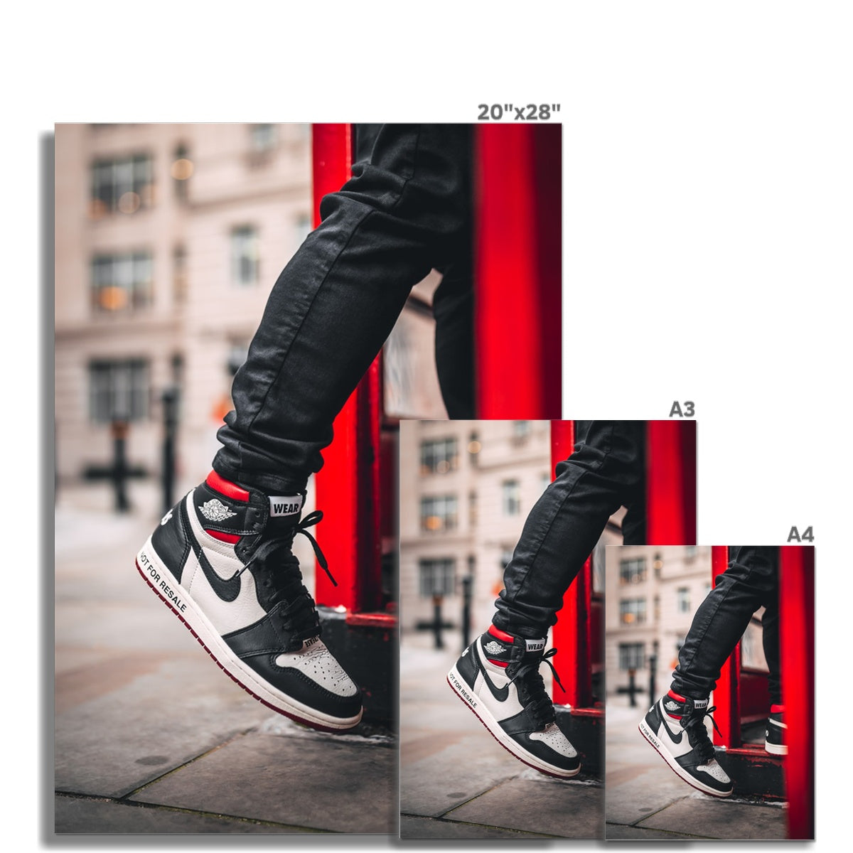 Size Guide Image of Air Jordan 1 High Not For Resale Sneaker Poster