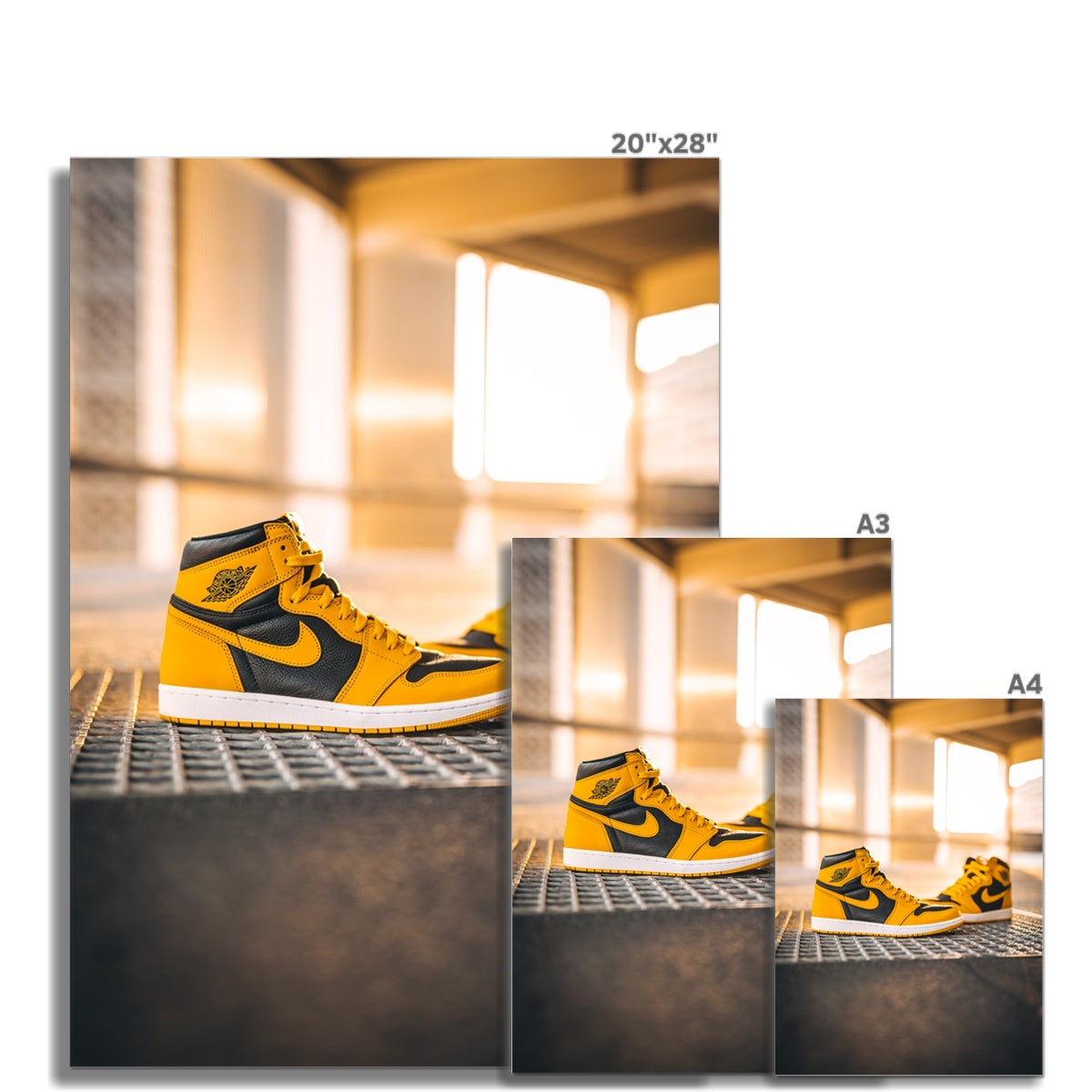 Size Guide Image of Air Jordan 1 High Pollen Sneaker Poster