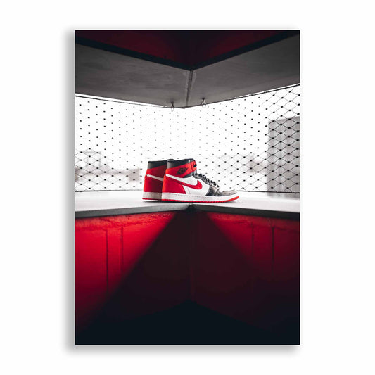 Image of Air Jordan 1 High Track Red Sneaker Poster