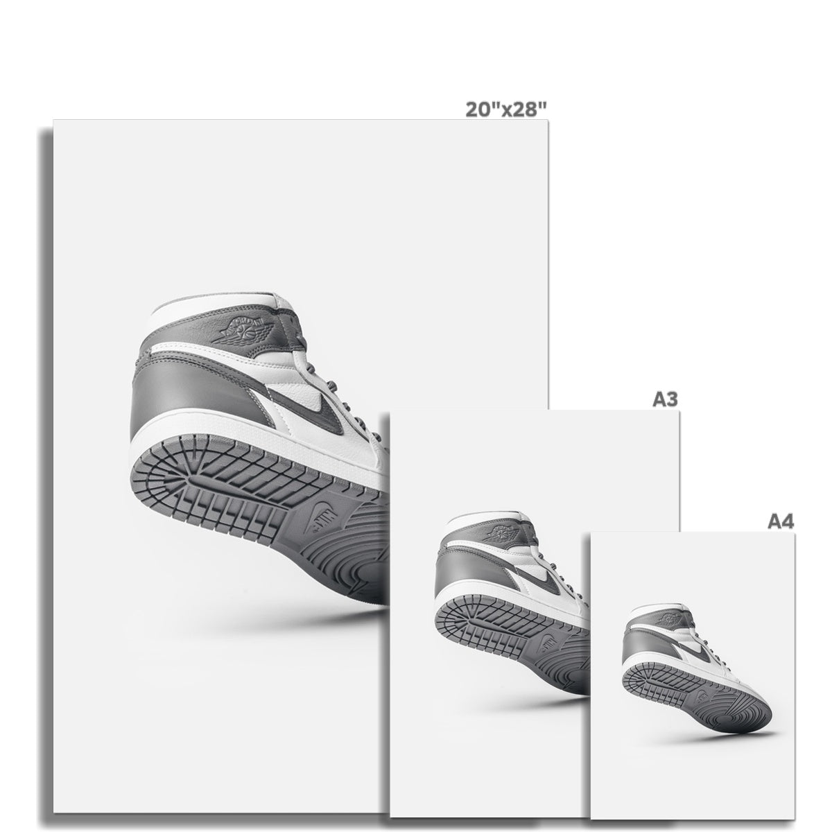 Size Guide Image of Air Jordan 1 High Stealth Sneaker Poster