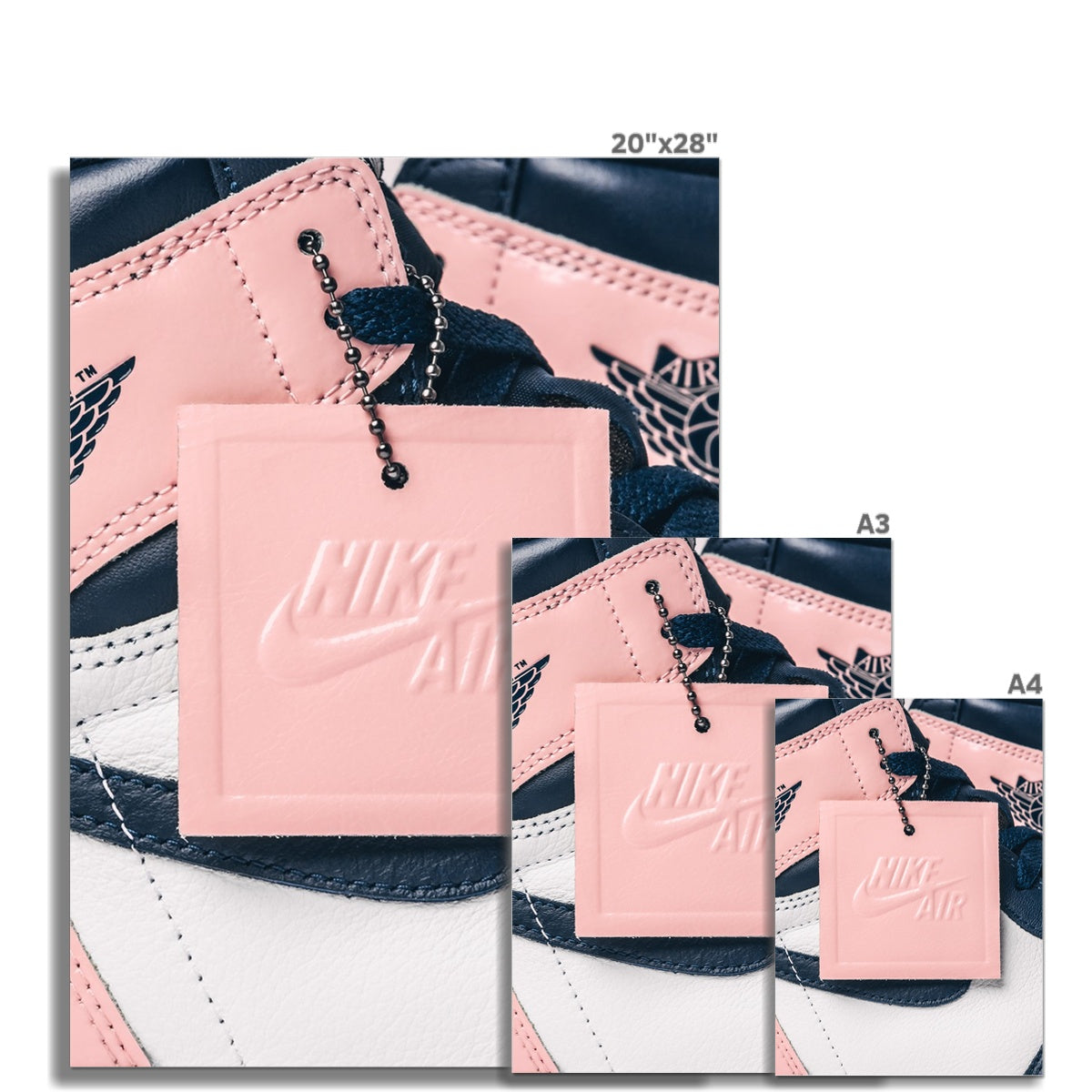 Size Guide Image Air Jordan 1 high Bubblegum Sneaker Poster