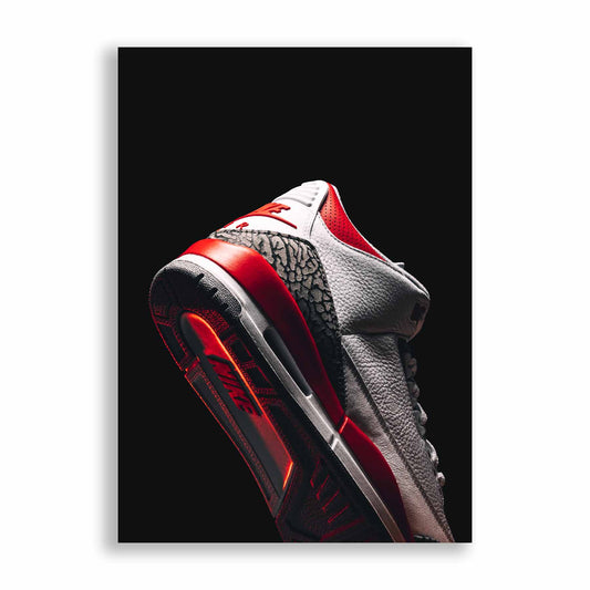 Image of Air Jordan 3 Fire Red Sneaker Poster