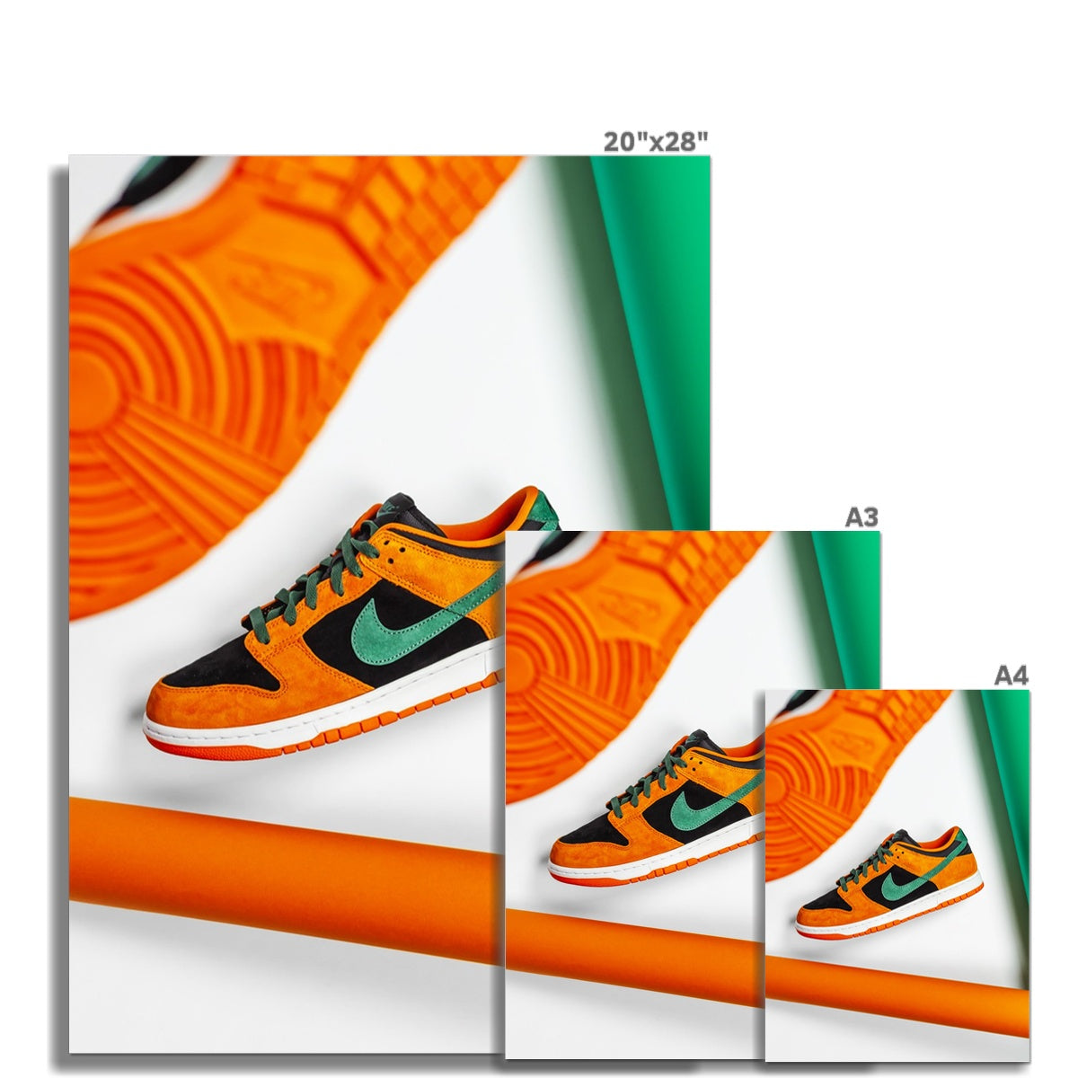 Size Guide Image of Nike Dunk Low Ceramic Sneaker Poster