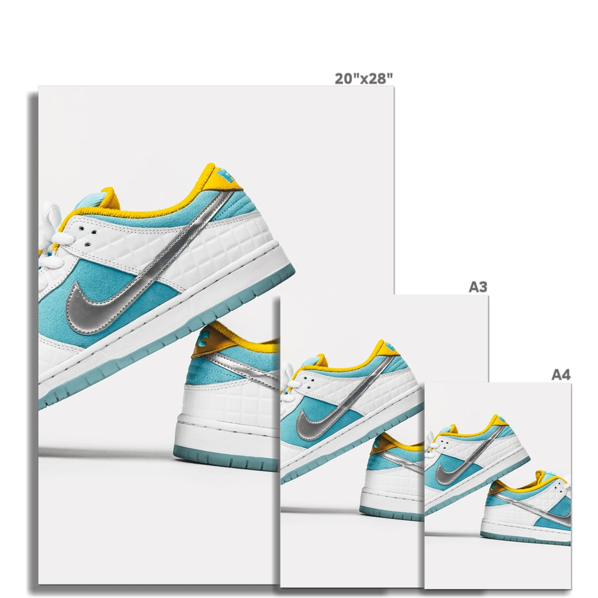 Size Guide Image of Nike SB Dunk Low Pro FTC Sneaker Poster