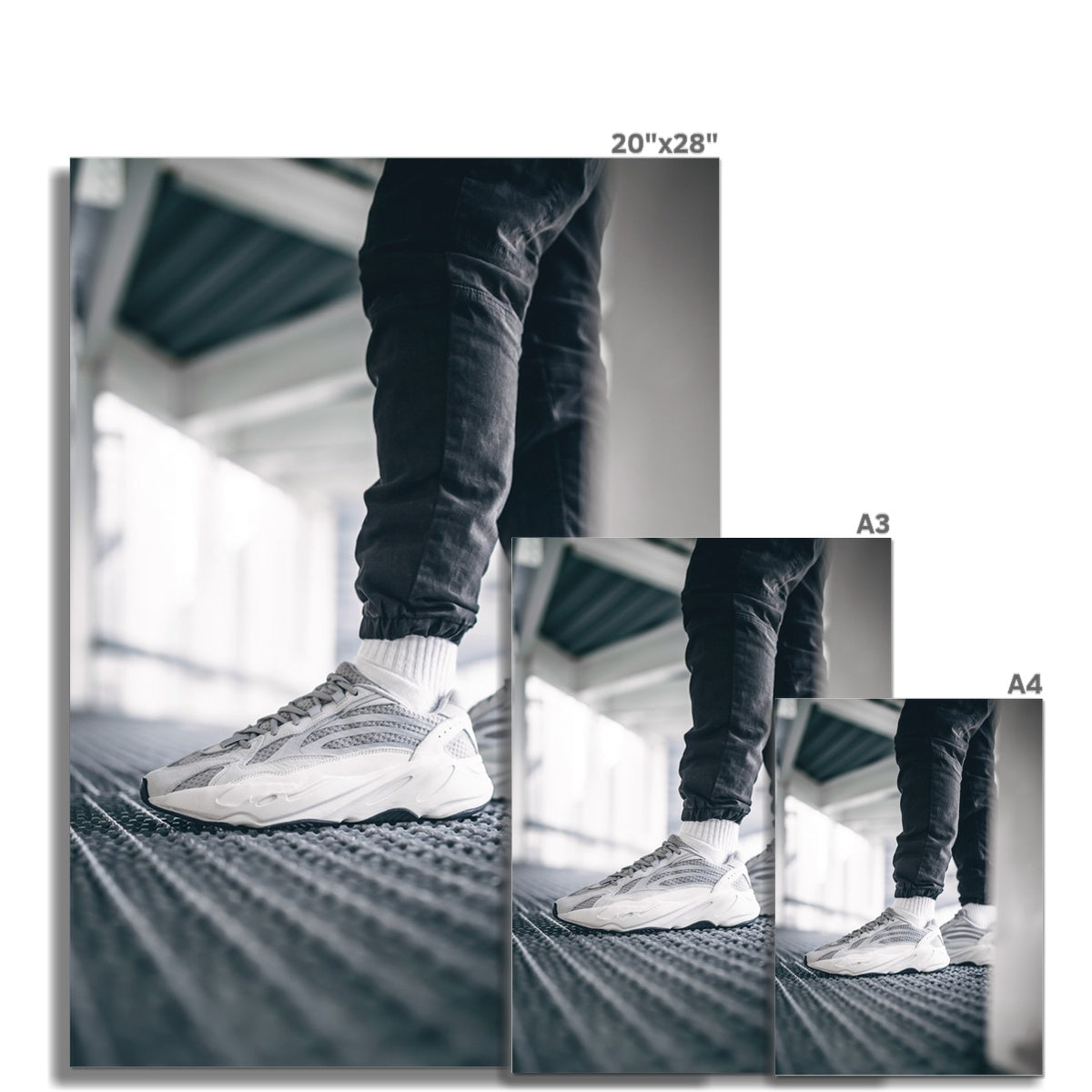 Size Guide Image of Yeezy 700 V2 Static Sneaker Poster