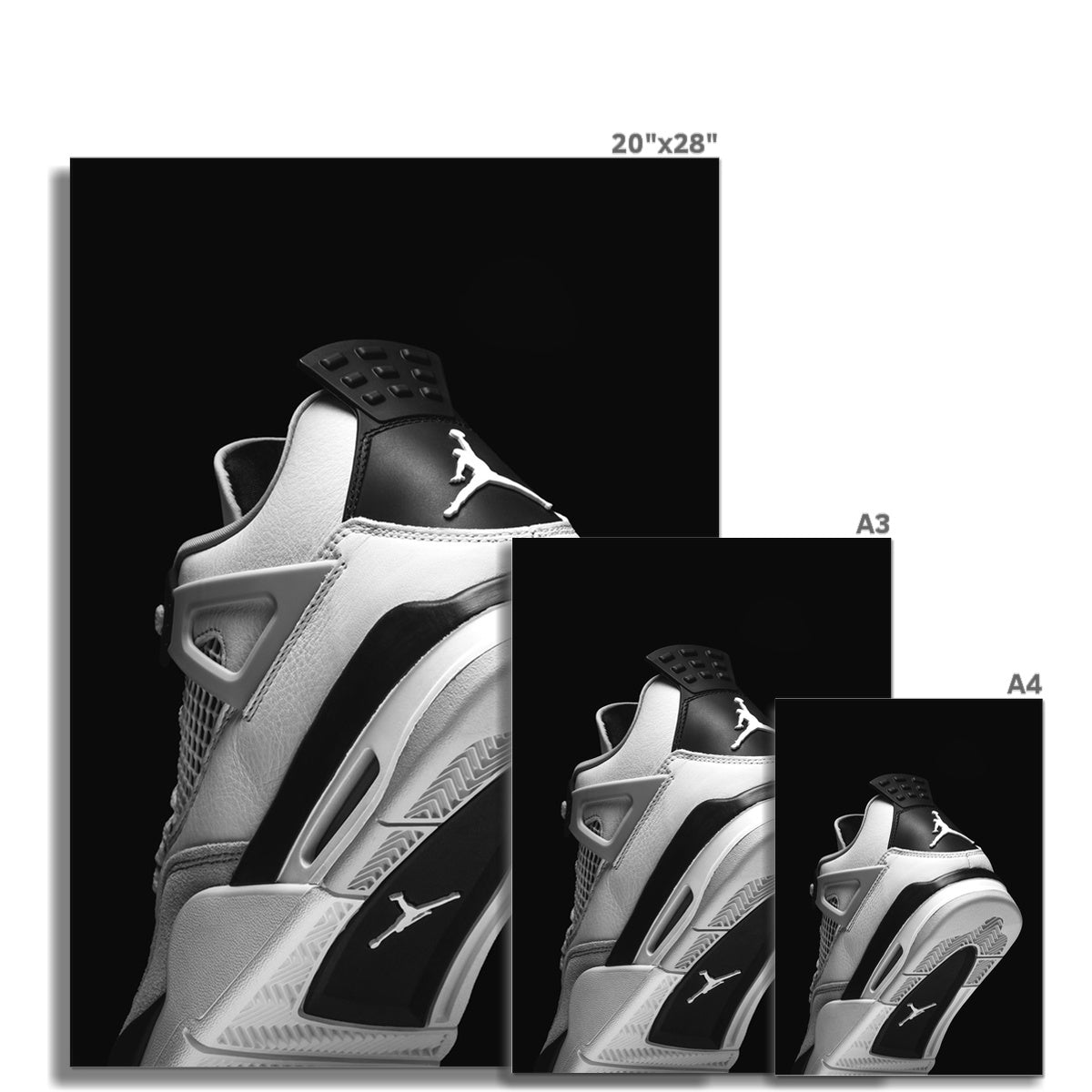 Size Guide Image of Air Jordan 4 Retro Military Sneaker Poster