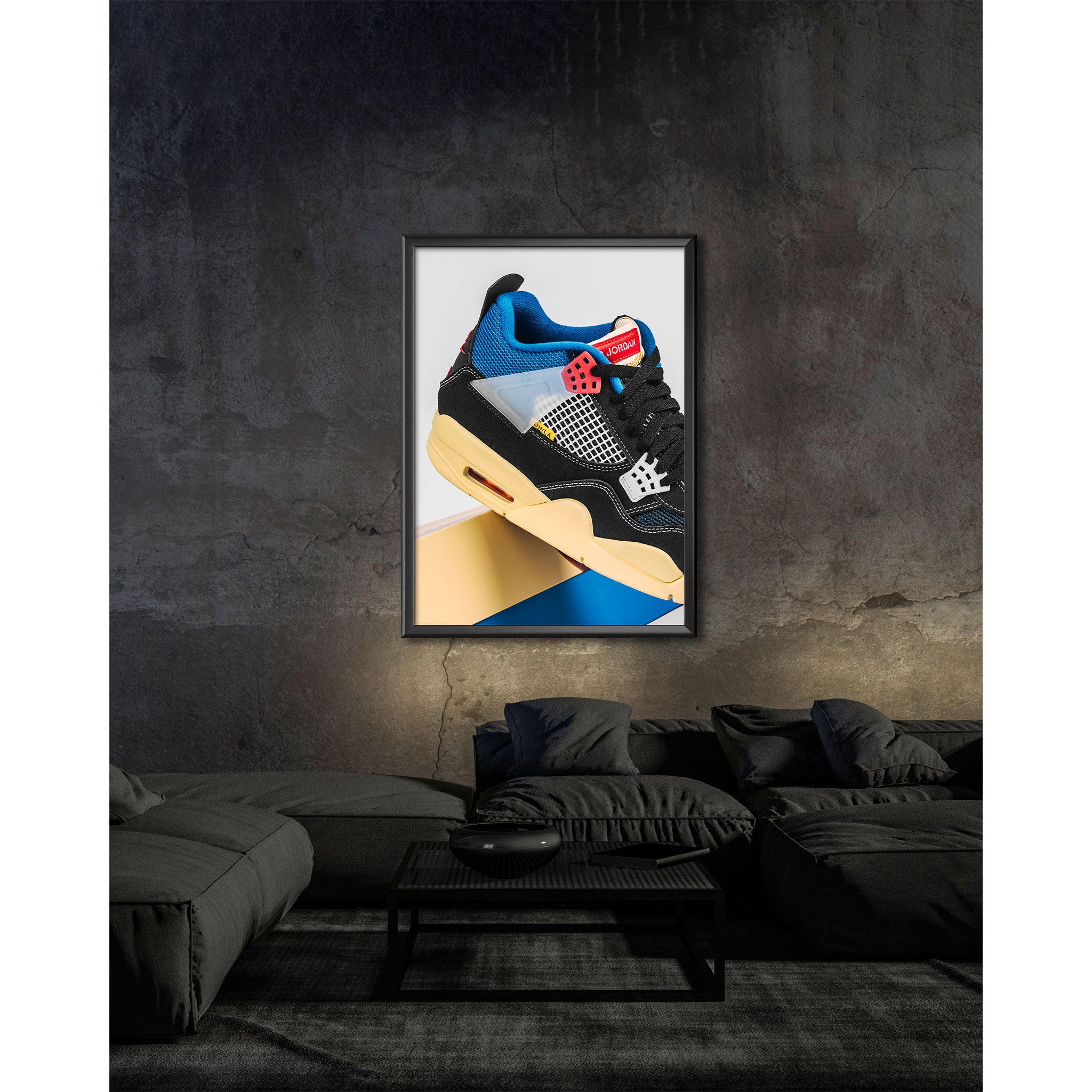 Snkrsprints | Air Jordan 4 x Union Retro Off Noir Sneaker Poster