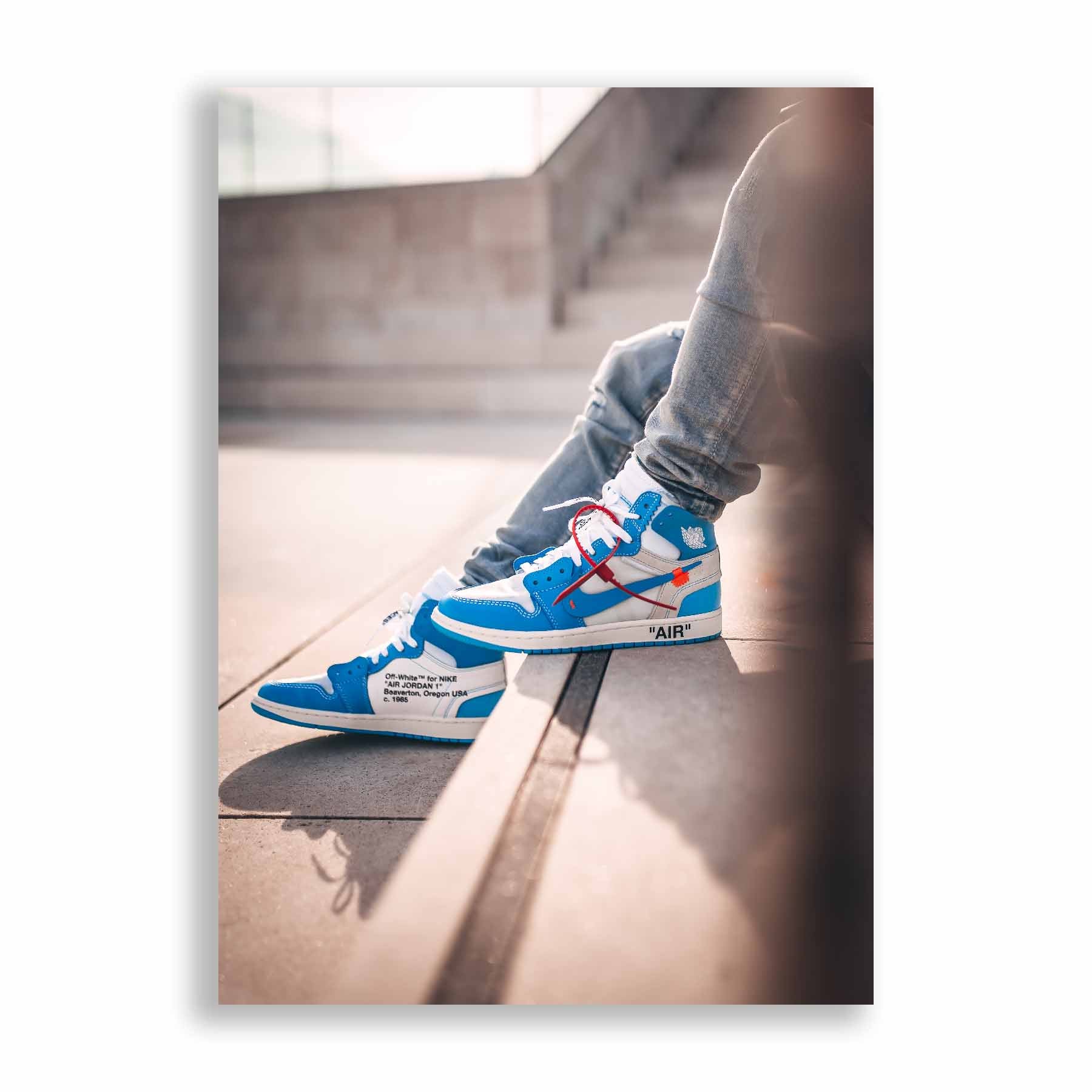 Image of Air Jordan 1 High Off-White UNC Sneaker Poster