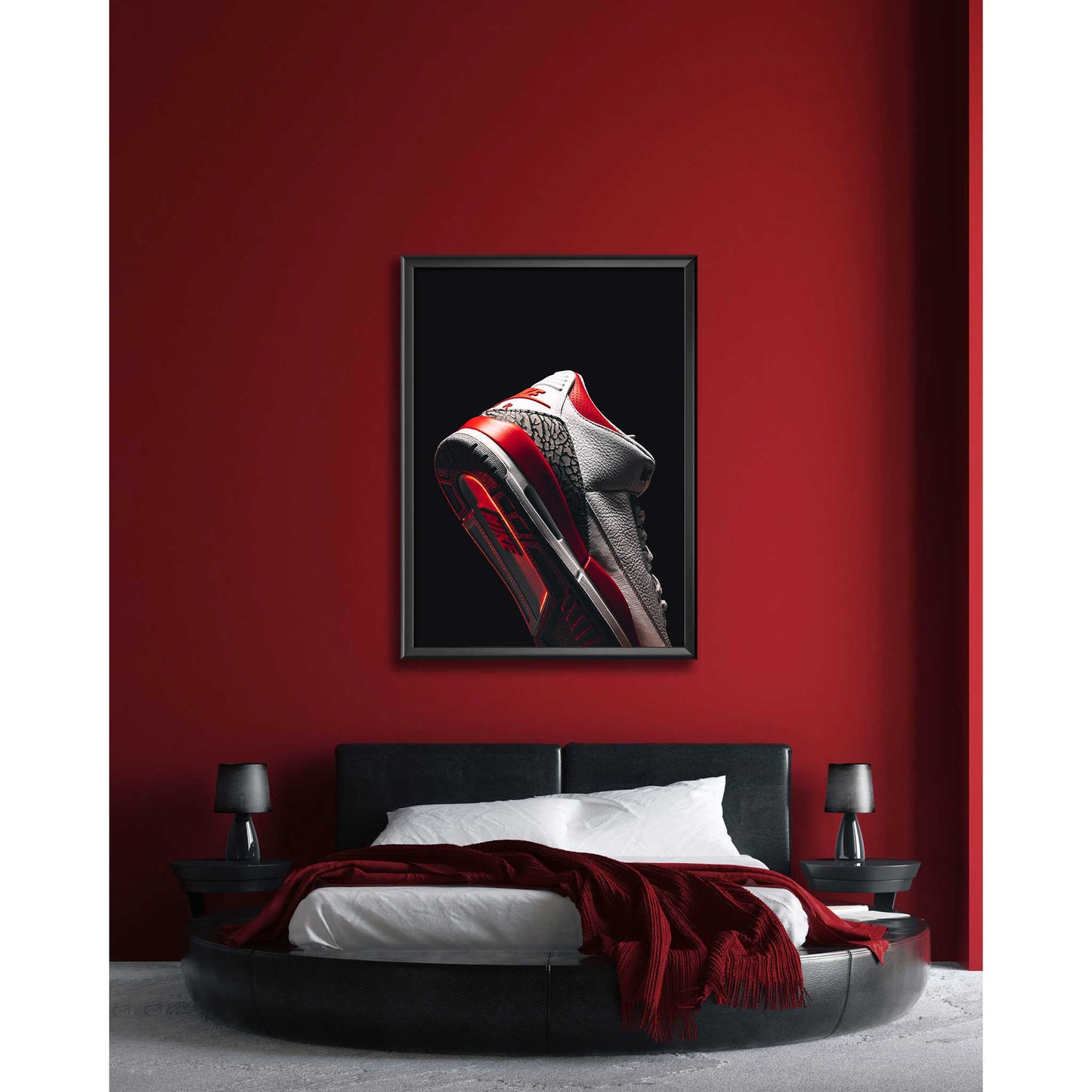 Image of Air Jordan 3 Fire Red Sneaker Poster